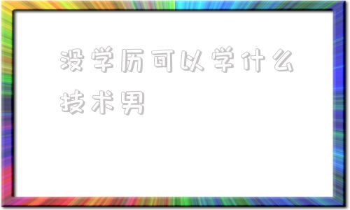 没学历可以学什么技术男,男25岁没学历学什么技术好